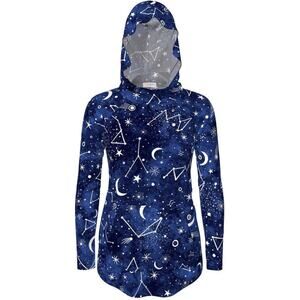 Star outer space constellation hooded top SIZE SMALL Amber